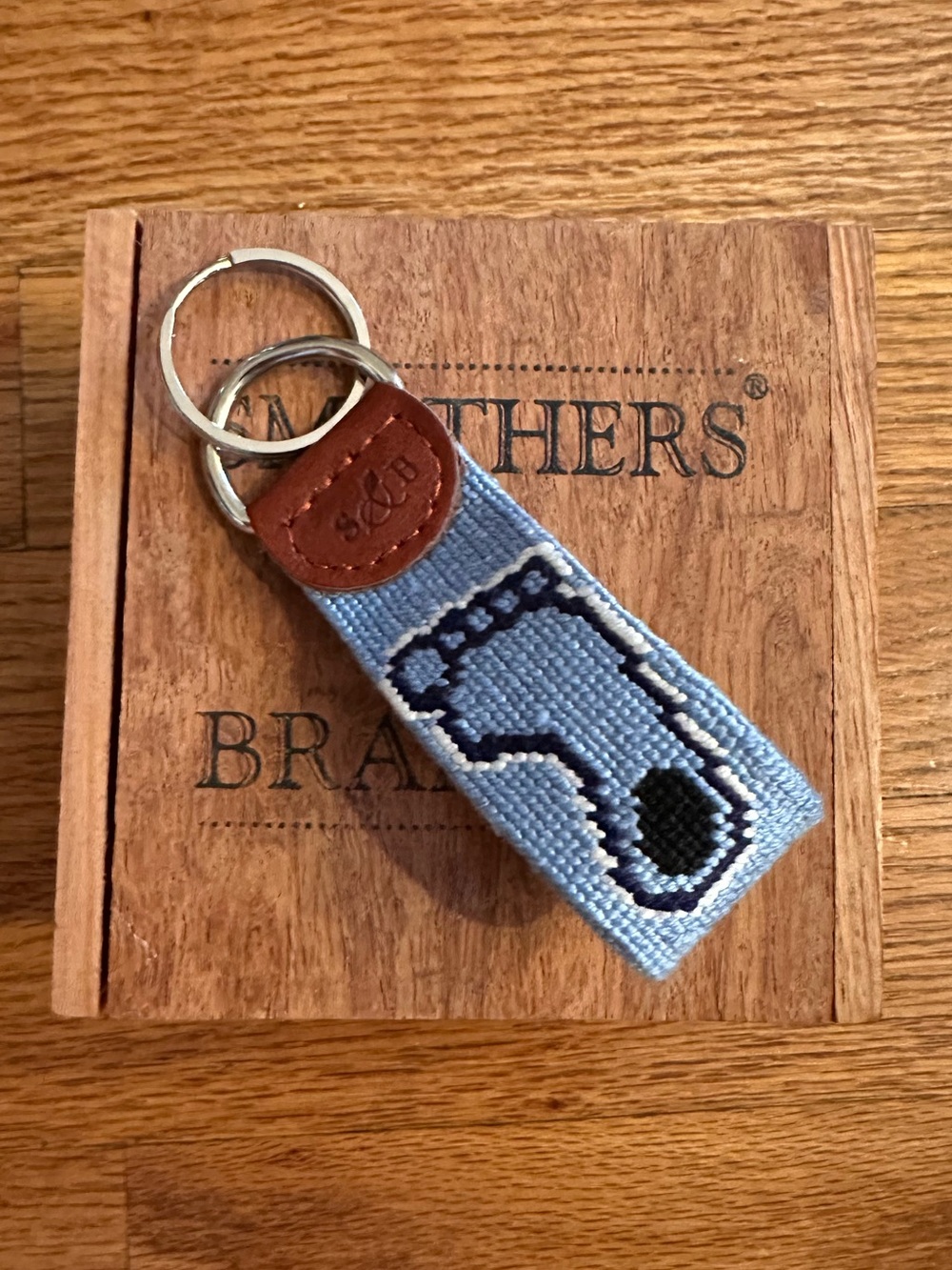 NEW Smathers & Branson UNC Tarheel Needlepoint Keychain